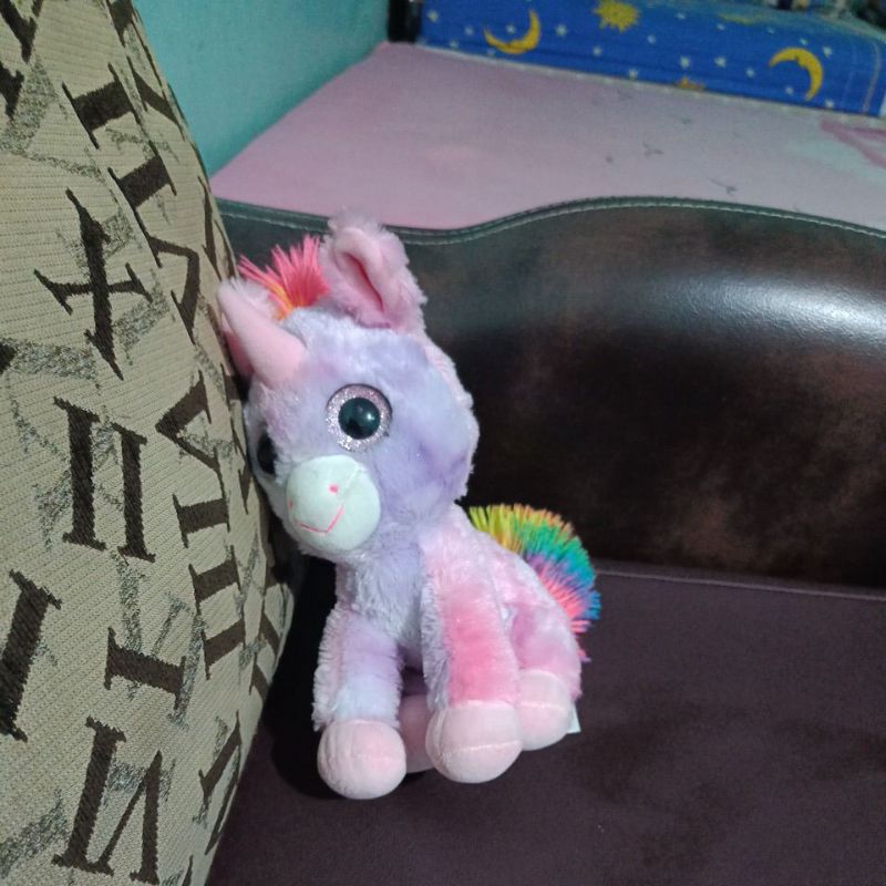 boneka unicorn rainbow preloved Mr diy