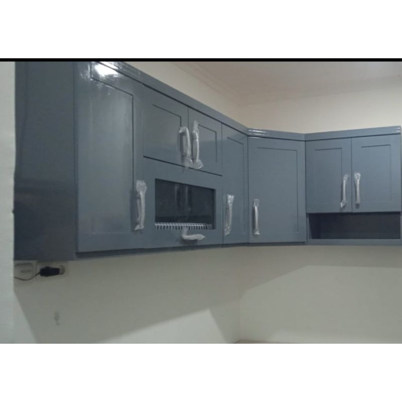 kitchen atas gantung L lemari dapur atas duco model kotak