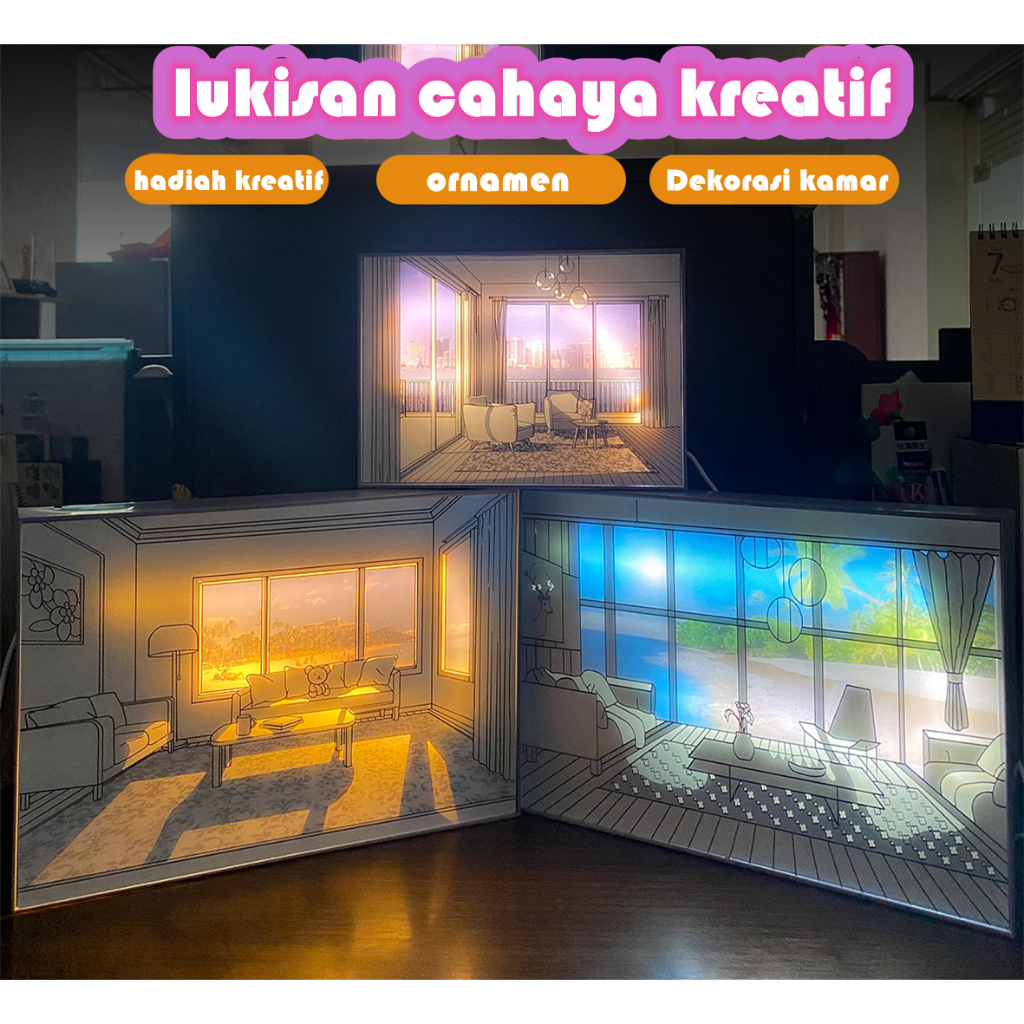 lukisan cahaya dekorasi kamar aesthetic,dekorasi kamar tidur aesthetic,Kado Pernikahan kado ulang ta