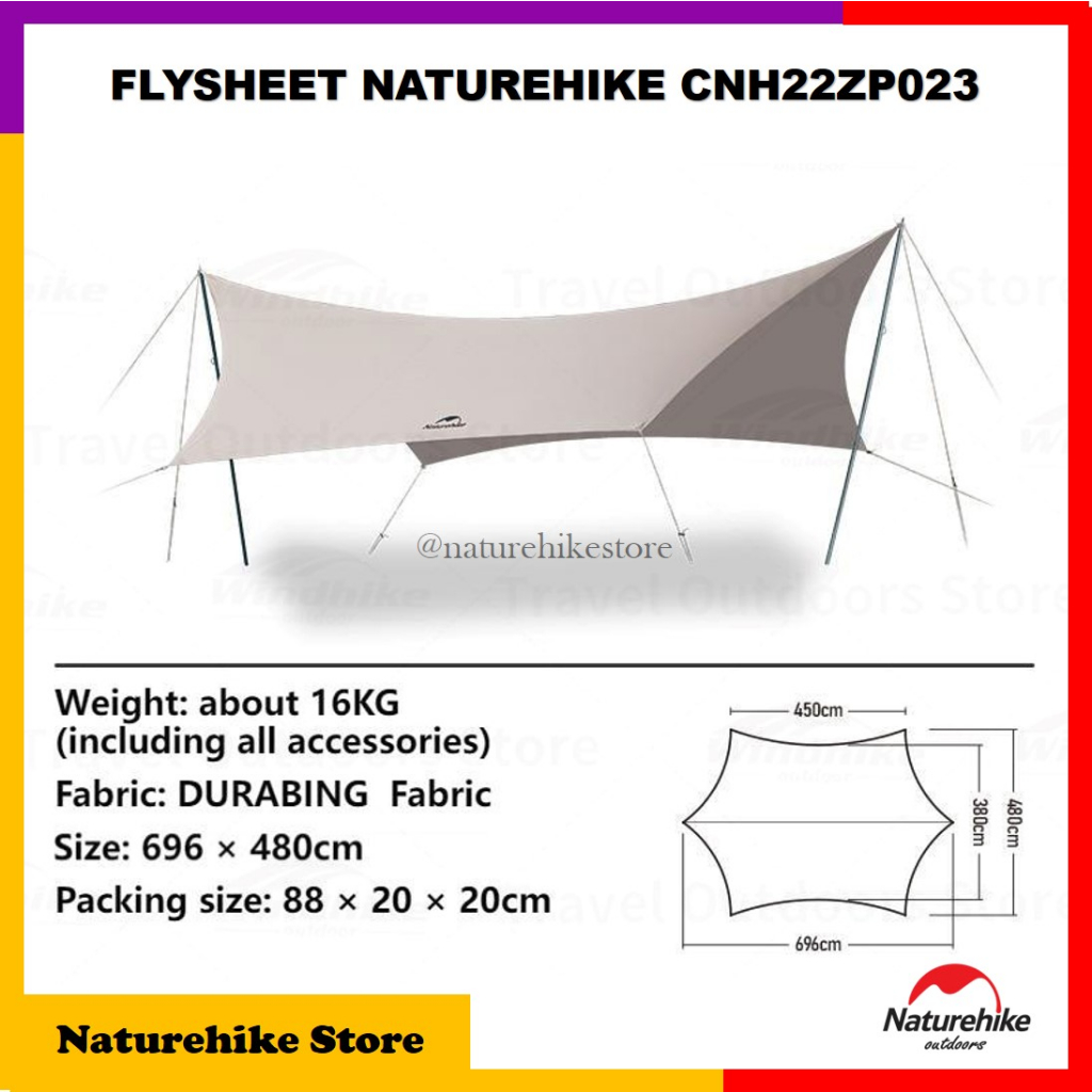 Flysheet Camping Tenda Outdoor Camp Butterfly Canopy Naturehike CNH22ZP023