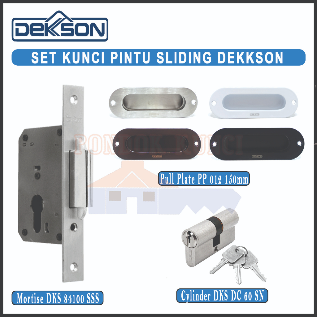 Paket Handle Kunci Pintu Sliding Geser Dekkson Lockcase Handle Cylinder Dekson