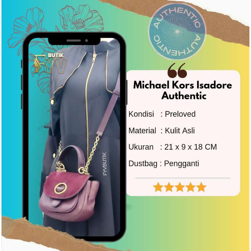 Preloved Michael Kors Isadore Ori Authentic Sling Bag Tas Selempang Wanita Kulit Asli