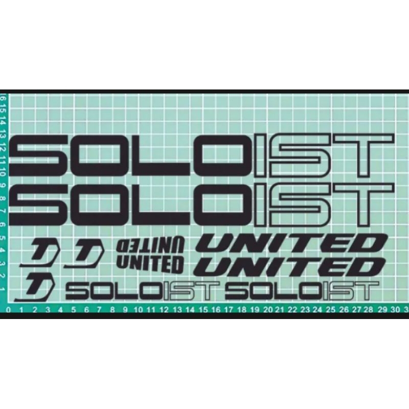 Stiker Sepeda Fixie United Soloist 77 Cutting sticker Sepeda United