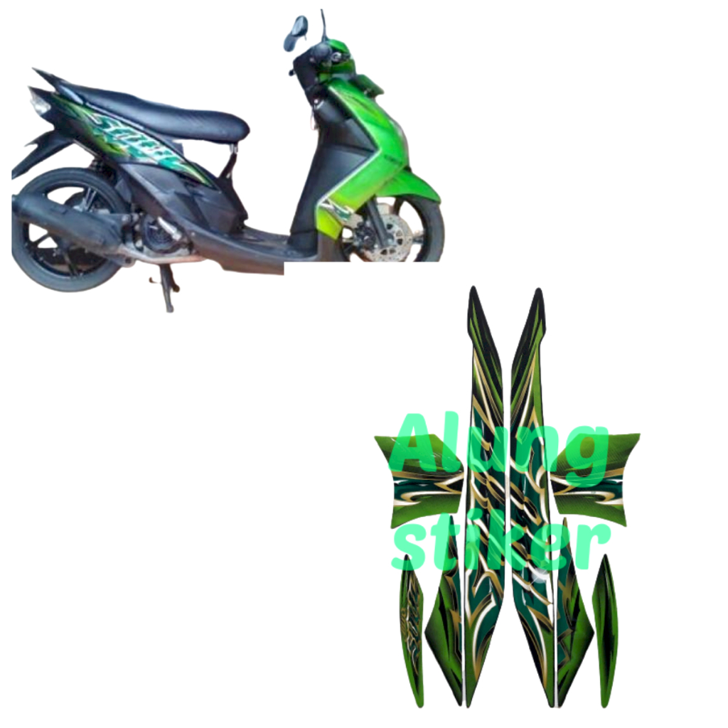 STIKER STRIPING MOTOR MIO SOUL 2010 HIJAU STANDAR