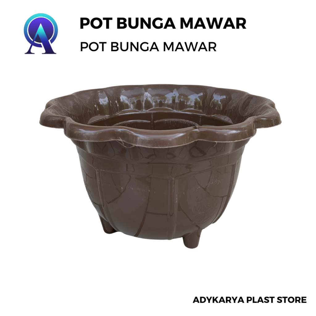 Pot Bunga/ Pot Mawar / Pot Tanaman / Pot Plastik Coklat
