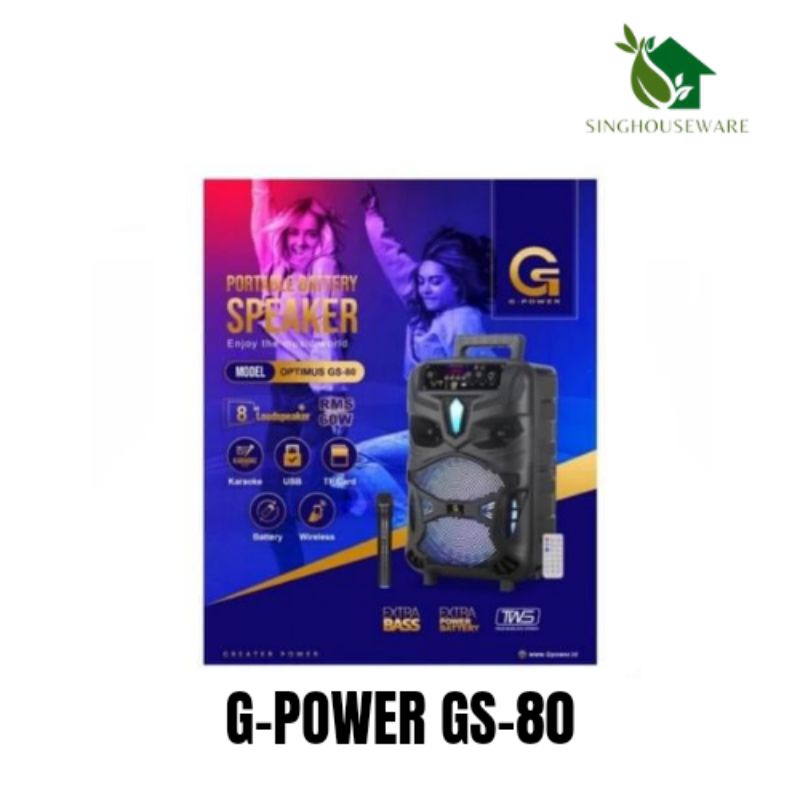 G-Power Bluetooth Speaker Portable GS-80 Free Mic