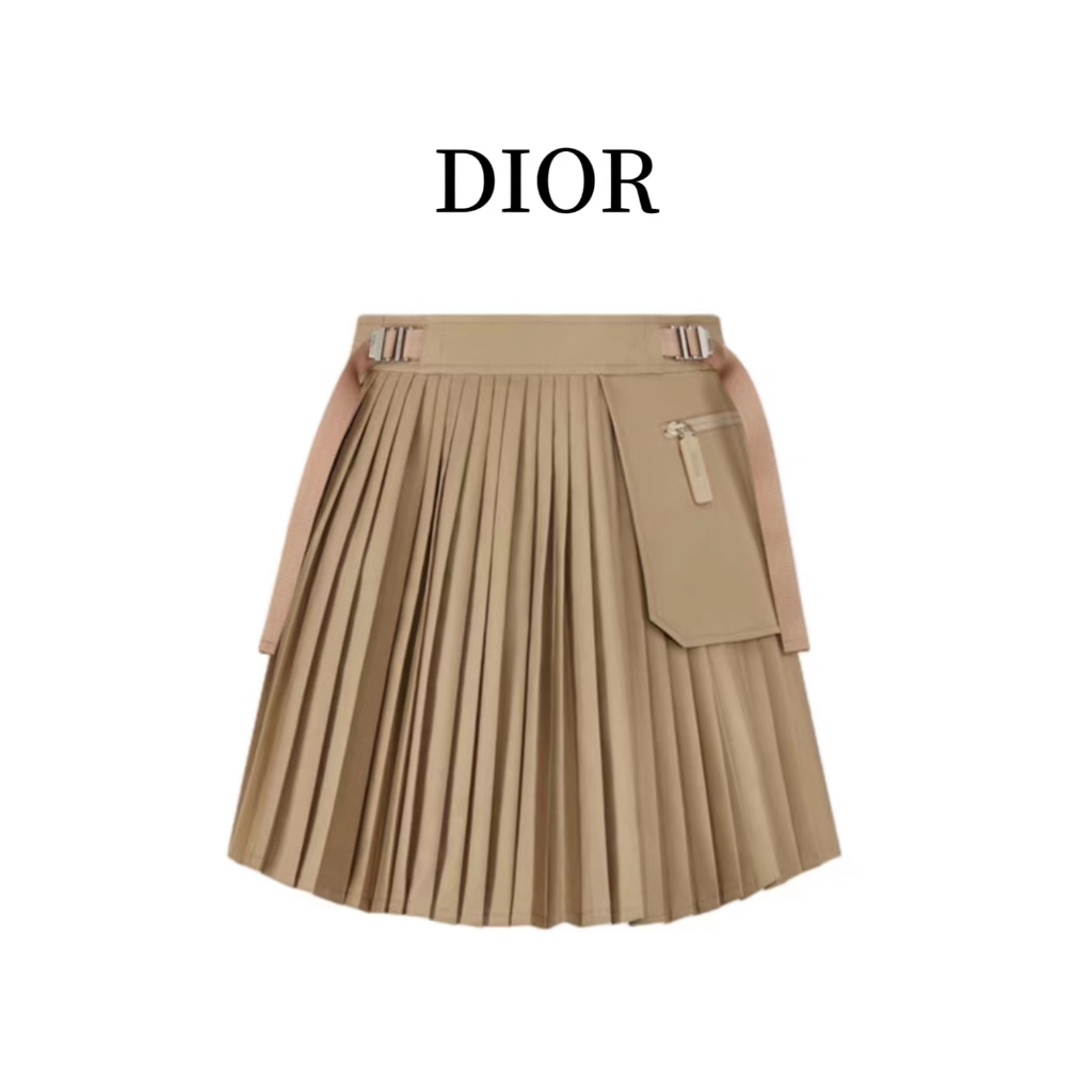 Dior 23 Summer New Fashion Versatile Work Dress Pleated Mini Short Skirt Half Skirt Pleated Skirt