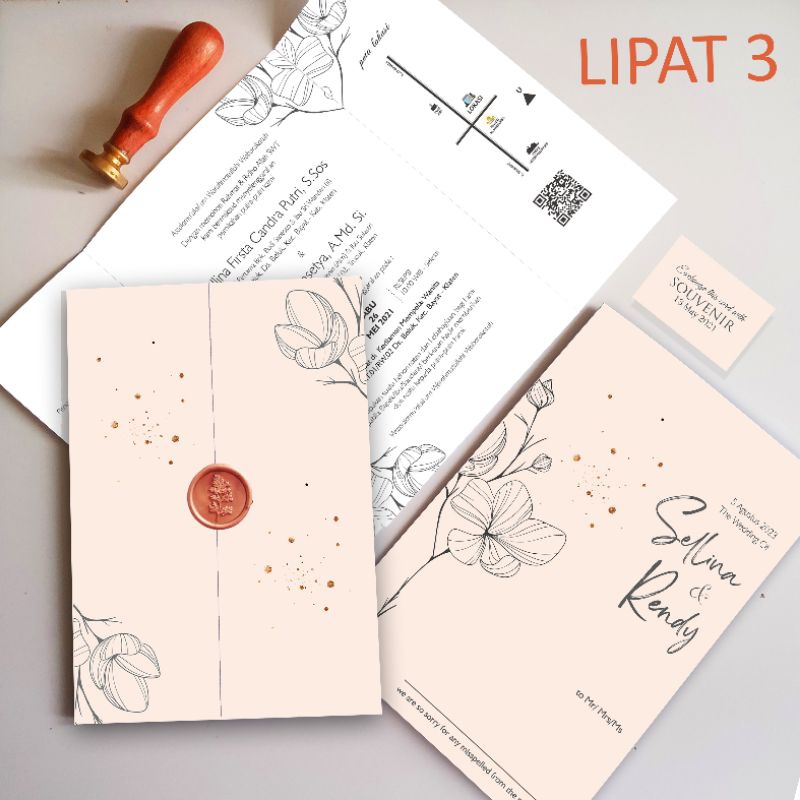 (TERMASUK WAX SEAL) UNDANGAN LIPAT 3 SOFTCOVER