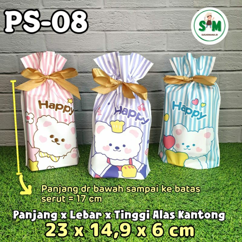 

(10 pcs) Plastik Serut lucu Kecil Imlek CNY Kemasan Kantong Tas Serut Pita Cookies Goodiebag Hampers Souvenir