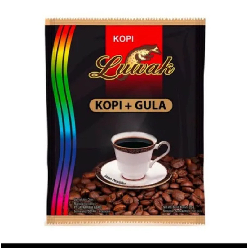 

Luwak Kopi hitam+gula isi 18 sachet