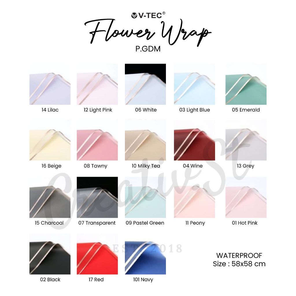 

[1 Lembar] Kertas Flower Wrapping Wrap Paper Cellophane Gold List Bunga Pgdm