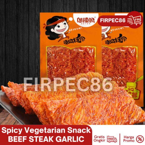 

Promo [HALAL] WULAMA Gluten Cemilan Snack Vegetarianlatiao/la tiao 100gr - STEAK GARLIC Diskon