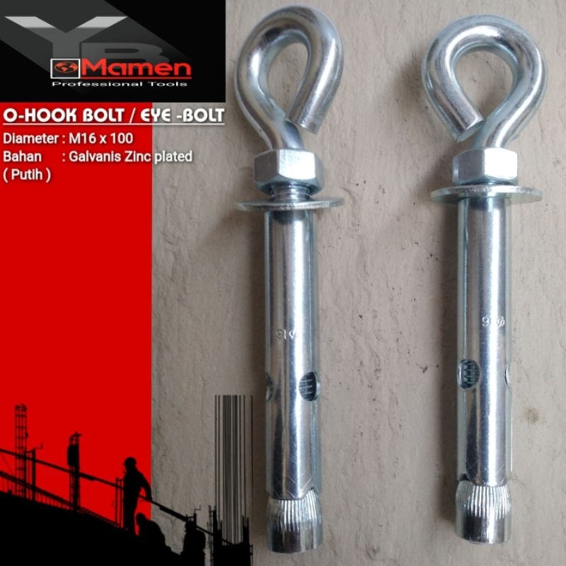 Hookbolt / Eyebolt M16x100 / Dynabolt gantung