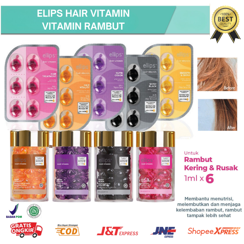 BEAUTIES - Ellips Vitamin Rambut | Elips Hair Vitamin Botol | Vitamin Rambut Elips Botol Ellips Hair