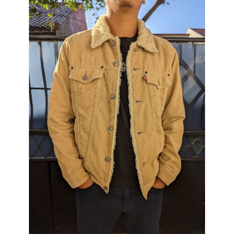 Jacket Corduroy Sherpa Edwin Beige