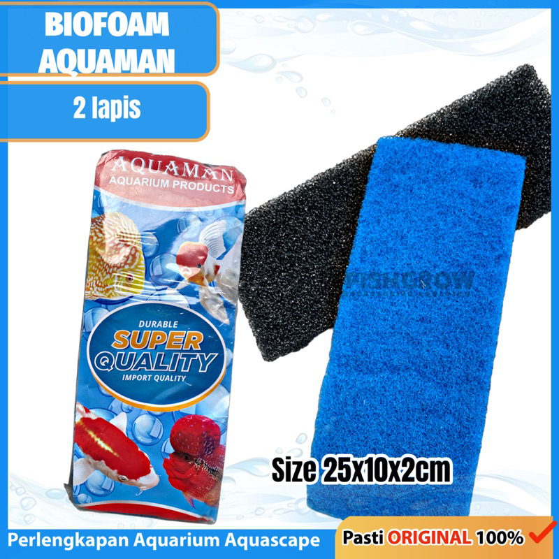KAPAS BUSA BIOFOAM MEDIA FILTER AQUARIUM AQUAMAN 2LAPIS
