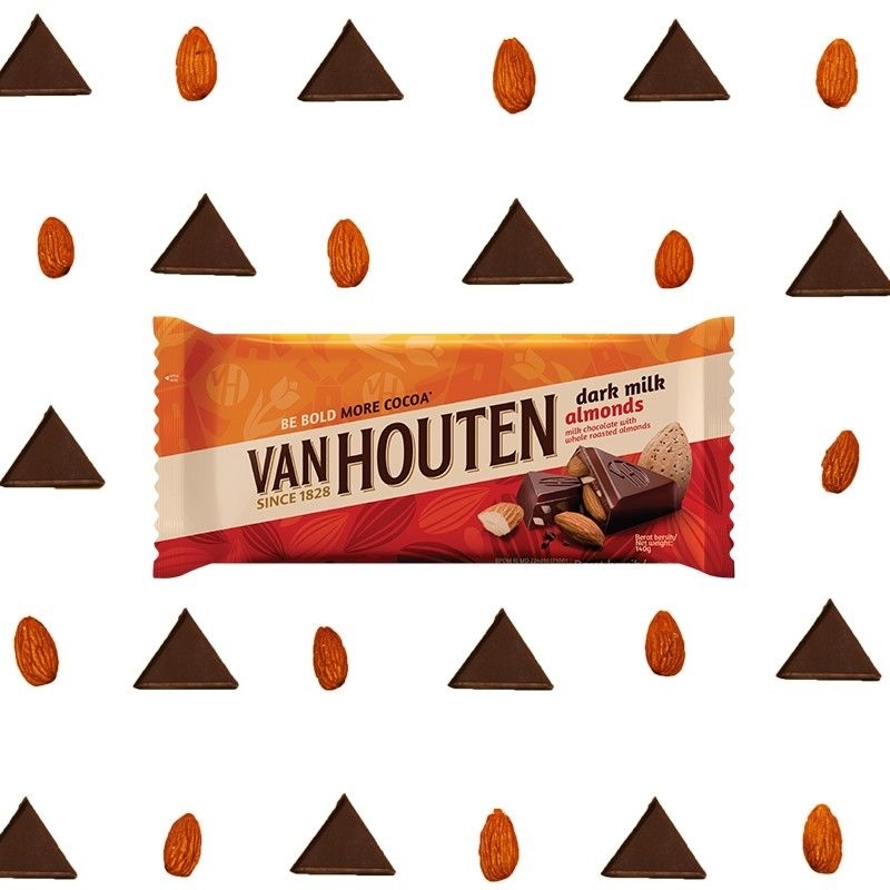 Van Houten Dark Milk Almond 140 g