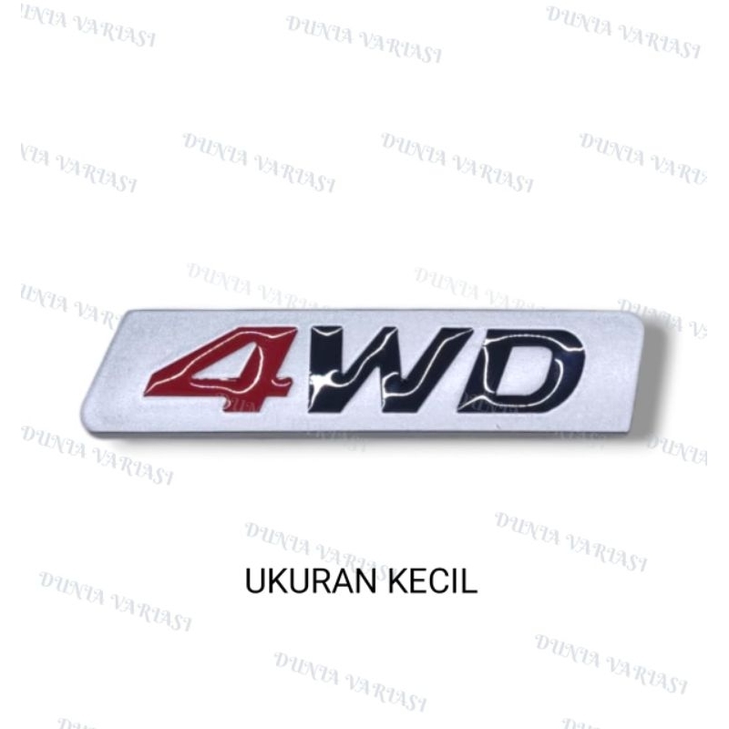 EMBLEM LOGO 4 WHEEL DRIVE 4WD LOGAM CNC TULISAN 4WD LAMBANG 4 WD