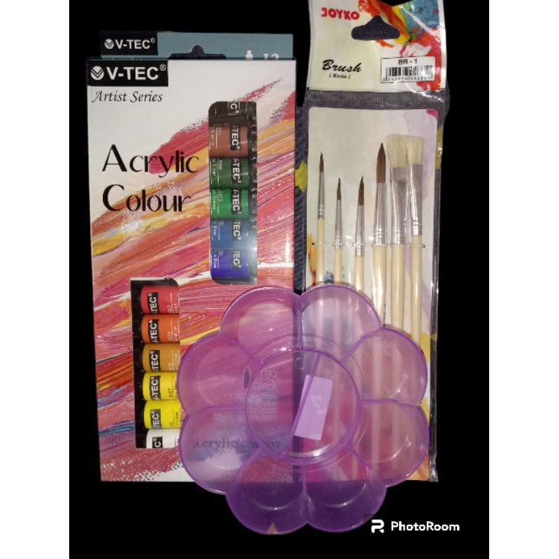 

Paket Lukis Cat akrilik 12ml 12 warna