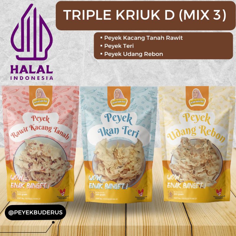 

PEYEK TRIPLE D (MIX KACANG RAWIT, TERI, REBON)