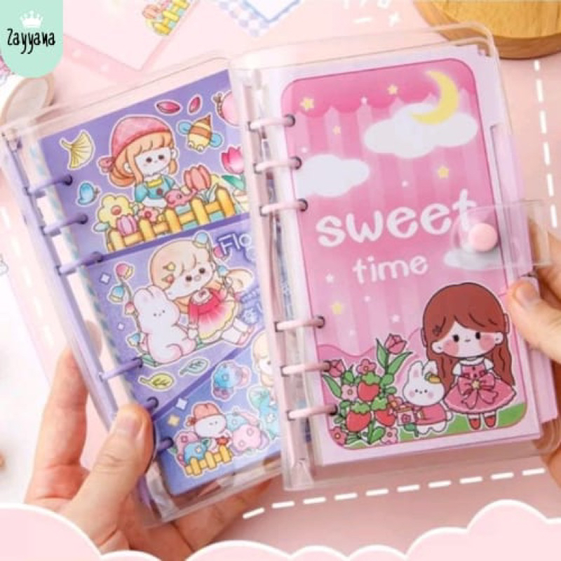 

ZS 001 Buku Binder A6 Aesthetic Buku tulis karakter lucu spiral notebook buku jurnal binder