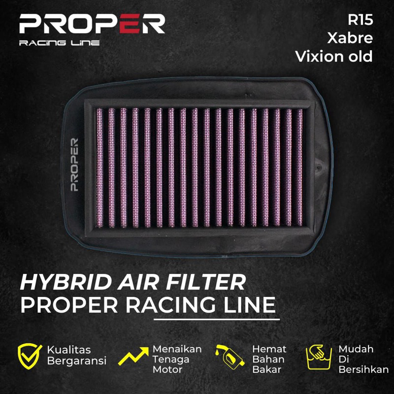 FILTER UDARA PROPER RACING LINE R15 V2 VIXION OLD XABRE R25 MT 25 JUPITER MX KING YZ15ZR R15 NEW V3 