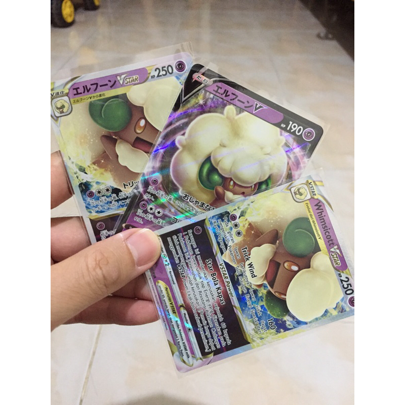 KARTU POKEMON WHIMSICOTT V DAN VSTAR JAPAN DAN INDO HOLO