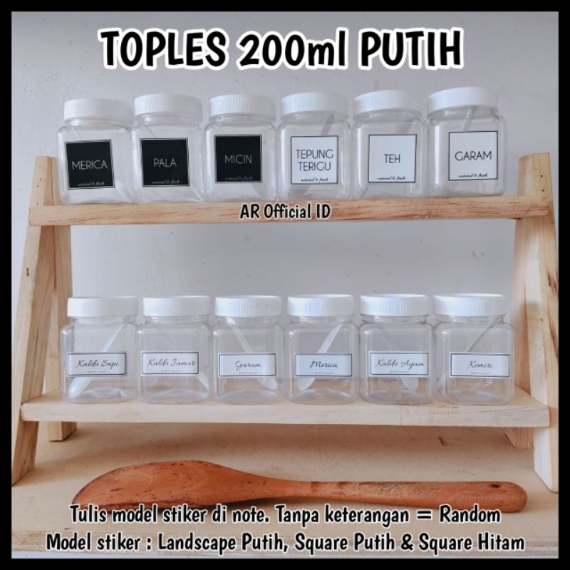200ml PUTIH • TOPLES BUMBU DAPUR FREE SENDOK & STIKER