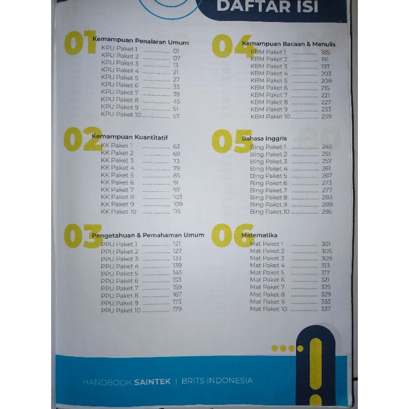 handbook BRITS SUPERINTENSIF saintek preloved buku persiapan sbmptn snbt