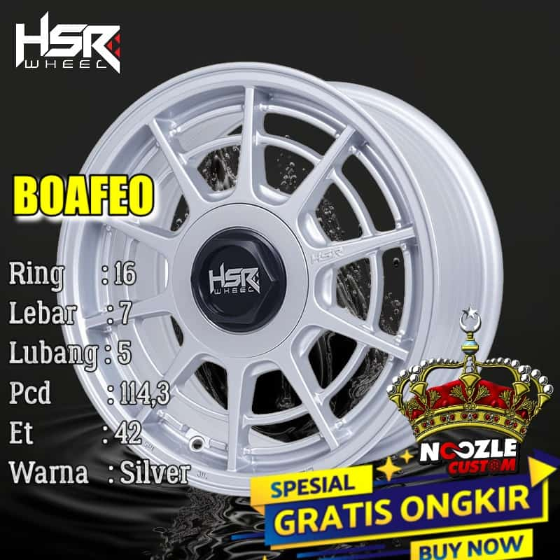 VELG MOBIL HSR BOAFEO R15 LUBANG 4 PELEK AVANZA BRIO RING 15 HSR