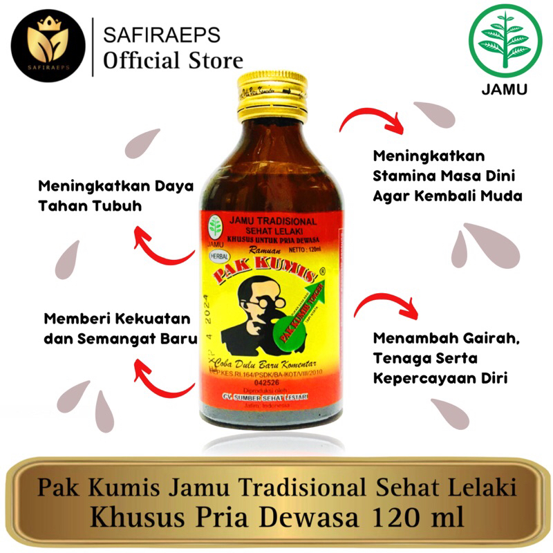 Pak Kumis Jamu Tradisional Sehat Lelaki - Khusus Pria Dewasa - Ramuan Herbal 120 ml