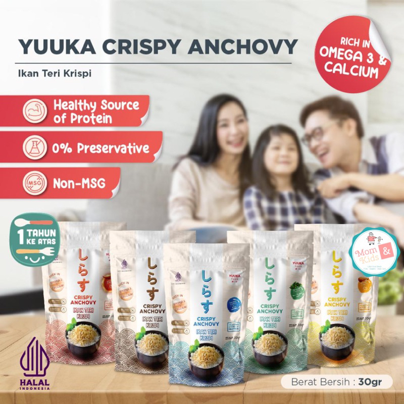 

YUUKA Food Crispy Anchovy 30gr | Ikan Teri Krispi | Snack Cemilan MPASI Sehat