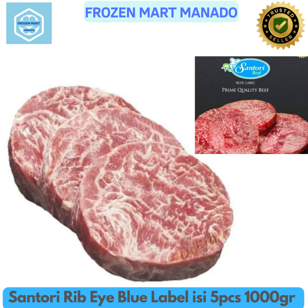 

Santori Rib Eye Beef Steak Blue Label isi 5pcs 1000gr - Frozen Mart Manado (Frozen Food Manado)