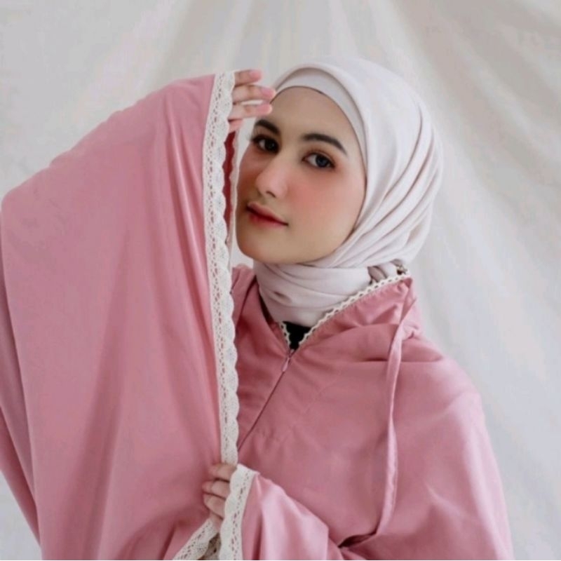 mukena dewasa traveling polos  jumbo  2in1 katun premium adem dan nyaman dipakai