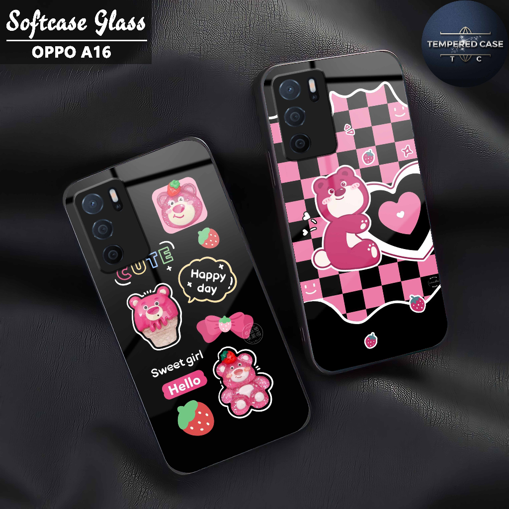 Softcase Glass Kilau glossy Fashion Motif Cute - Case Oppo A16 kaca glossy Casing Hp Oppo A16 mengkilap - Softcase Oppo A16 Kesing Hp Oppo A16 Softcase  hp Oppo A16 Case hp Oppo A16