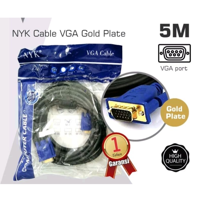 Kabel VGA konek utk monitor, proyektor dan infocus