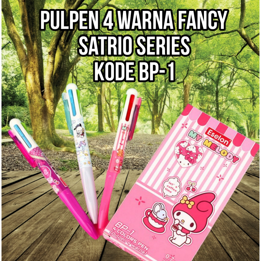 

pena cetek 4 warna sanrio series fancy / pulpen eselon sanrio 4 warna bp1