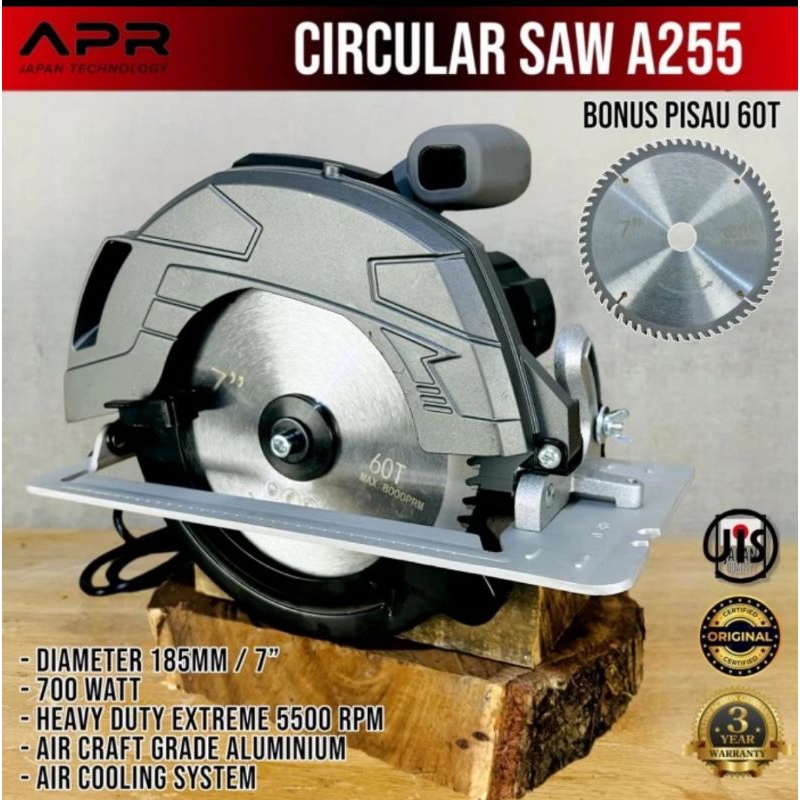 MESIN GERGAJI KAYU APR JAPAN CIRCULAR SAW A255 SIRKEL HEAVY DUTY
