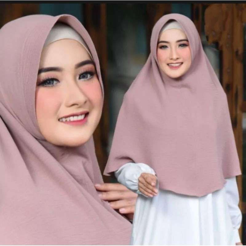 Jilbab Instan Bergo Crinkle Airflow Pet M | Hijab Instan Bergo Crinkle Premium | Kerudung Bergo Crin