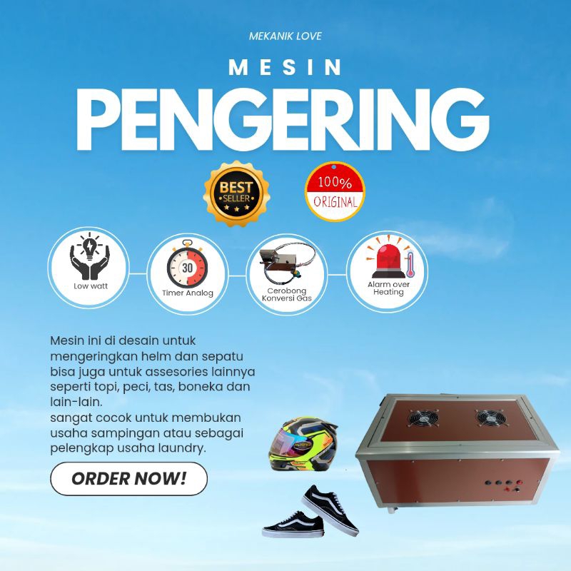 Pengering Helm Gas 55watt