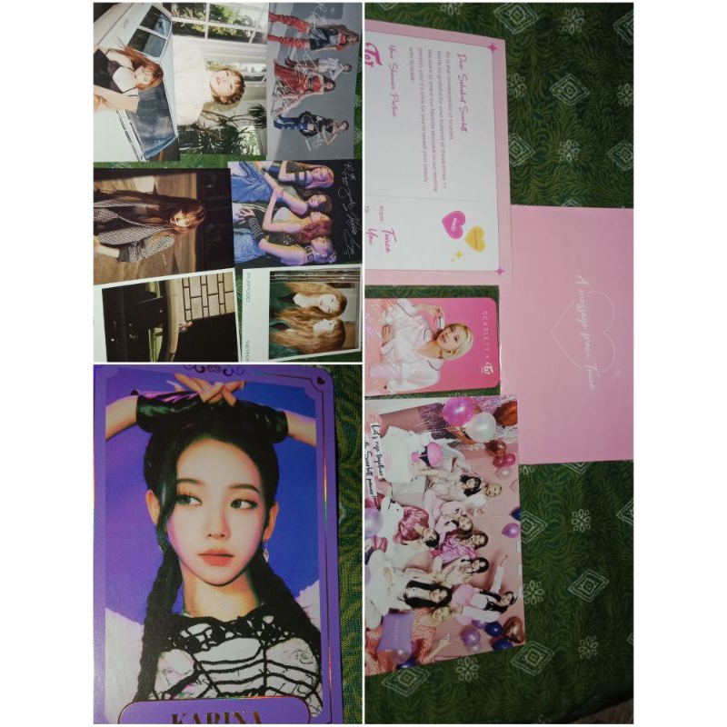 wts pc karina, postcard taeyeon blackpink