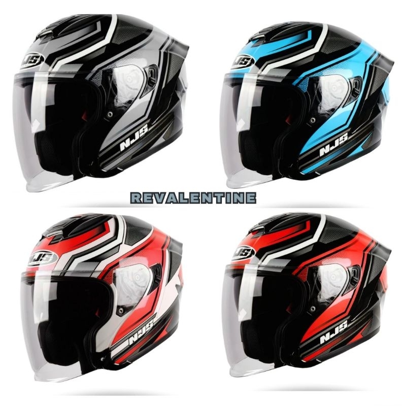NJS KAIROZ DV ZENITH DOUBLE VISOR | Helm Half Face Kairos motif Doff & Glossy