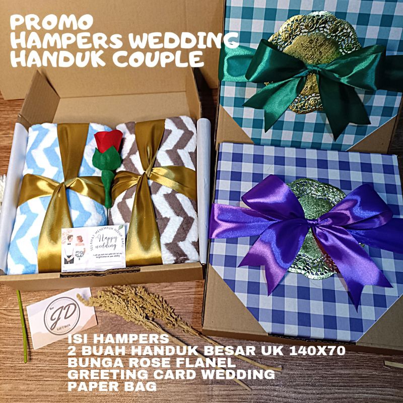 

PROMO Hampers wedding handuk couple Hadiah pernikahan murah handuk besar