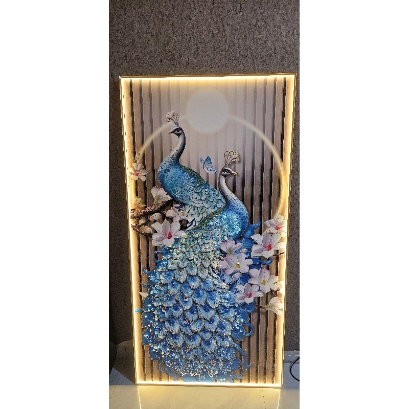 lukisan porcelain diamond 5d LED / lukisan merak LED