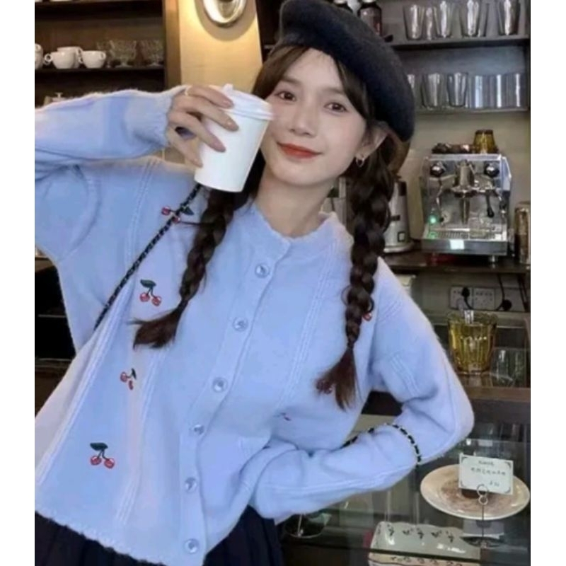 Cherry soft Cardigan knit import