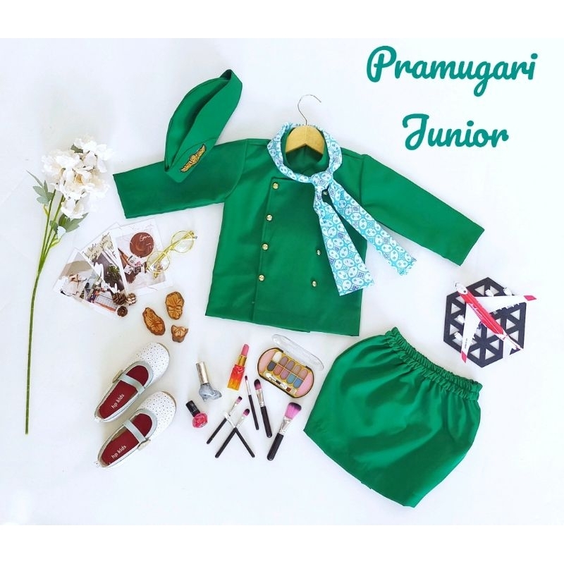 seragam pramugari hijau botol/kostum pramugari anak/baju pramugari anak/seragam pramugari anak