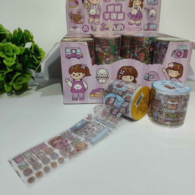 

1 Pcs Selotip Karakter Lucu / Isolasi Motif / Stiker Tempel Motif / Tape stiker roll