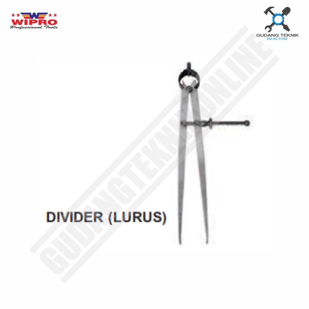 Jangka Bubut Stelan LURUS Ukuran 4" - 12" WIPRO / Spring Caliper Divider Lurus Jangka Porting 4inch 