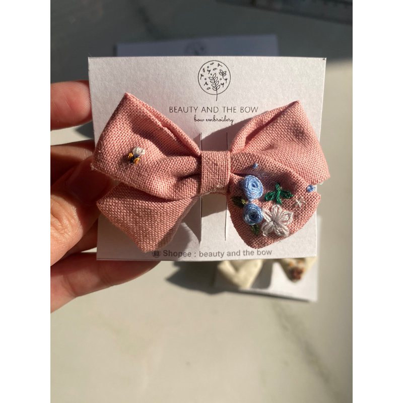 jepit anak / jepit pita klasik / jepit pita classic / jepit sulam / jepit merah muda / jepit pink / 