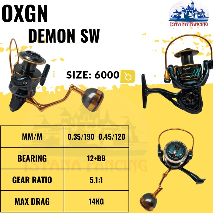REEL SPINNING OXGN DEMON SW UK 6000 POWER HANDLE